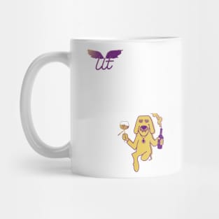 LitQ - Cute dog drinks wine on Valentine's Day anime art vibe Mug